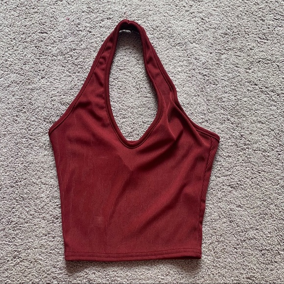 Nasty Gal Tops - NWT burgundy halter top